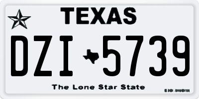 TX license plate DZI5739