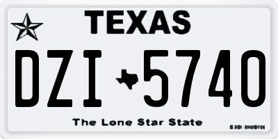 TX license plate DZI5740