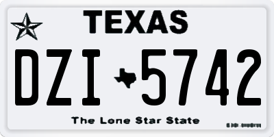 TX license plate DZI5742