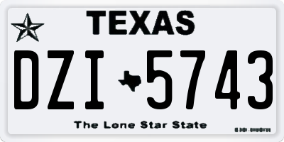 TX license plate DZI5743