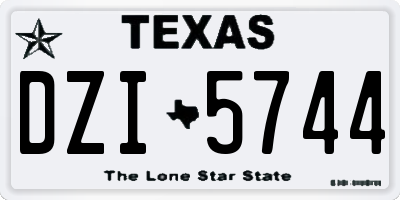 TX license plate DZI5744