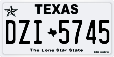 TX license plate DZI5745