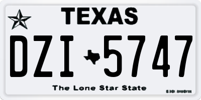 TX license plate DZI5747