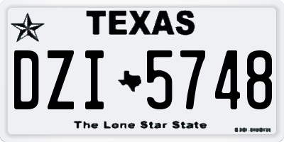 TX license plate DZI5748