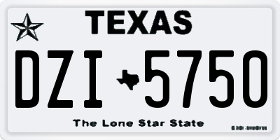 TX license plate DZI5750