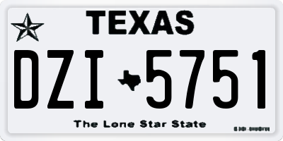TX license plate DZI5751