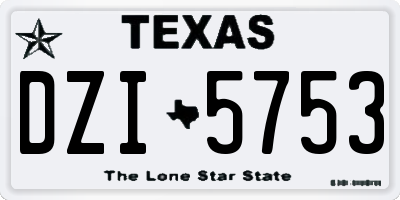 TX license plate DZI5753