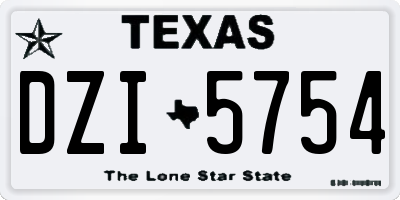 TX license plate DZI5754