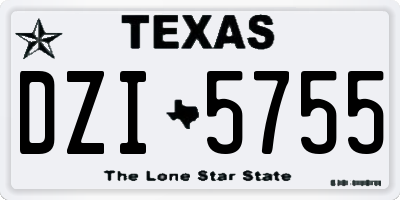 TX license plate DZI5755