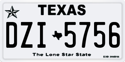 TX license plate DZI5756