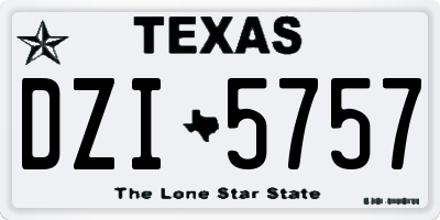 TX license plate DZI5757