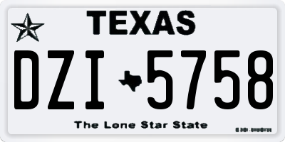 TX license plate DZI5758