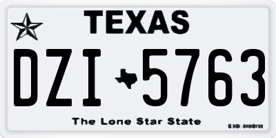 TX license plate DZI5763