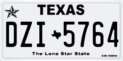 TX license plate DZI5764