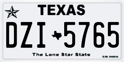TX license plate DZI5765