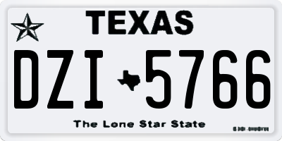 TX license plate DZI5766