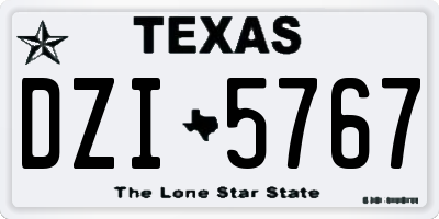 TX license plate DZI5767