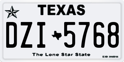 TX license plate DZI5768