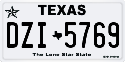 TX license plate DZI5769