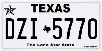 TX license plate DZI5770