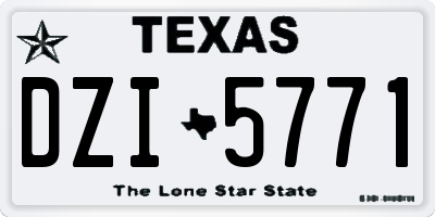 TX license plate DZI5771