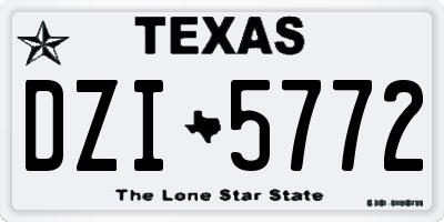 TX license plate DZI5772