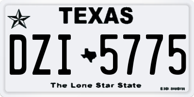 TX license plate DZI5775