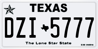 TX license plate DZI5777