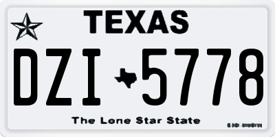 TX license plate DZI5778