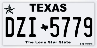 TX license plate DZI5779