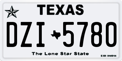 TX license plate DZI5780