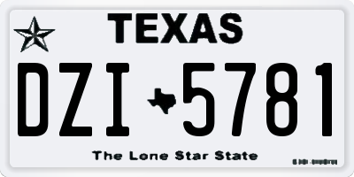 TX license plate DZI5781
