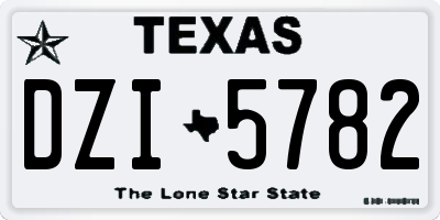 TX license plate DZI5782