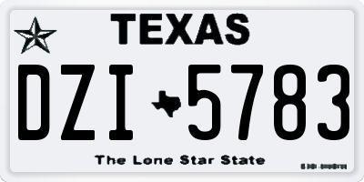 TX license plate DZI5783