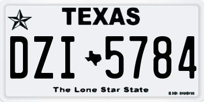 TX license plate DZI5784