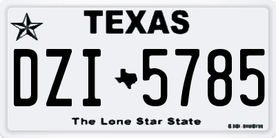 TX license plate DZI5785