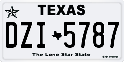 TX license plate DZI5787