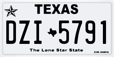 TX license plate DZI5791