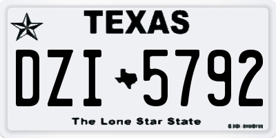 TX license plate DZI5792