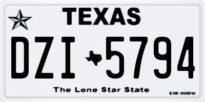 TX license plate DZI5794