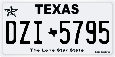 TX license plate DZI5795