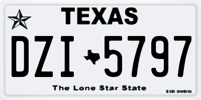 TX license plate DZI5797