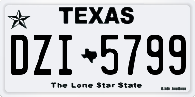 TX license plate DZI5799