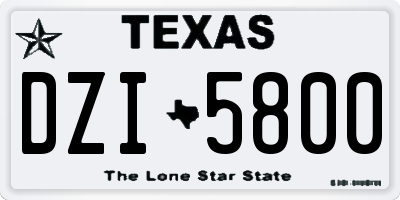 TX license plate DZI5800