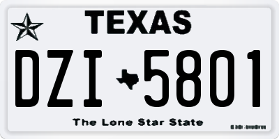 TX license plate DZI5801
