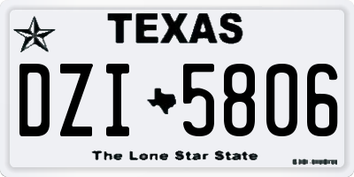 TX license plate DZI5806