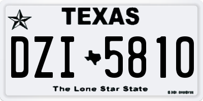 TX license plate DZI5810