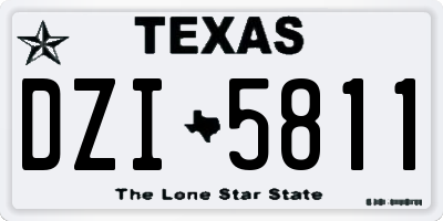 TX license plate DZI5811