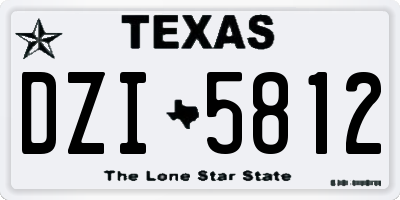 TX license plate DZI5812