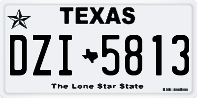TX license plate DZI5813